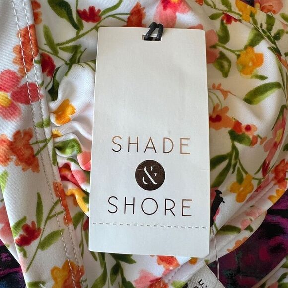 Shade & Shore Bikini Top Feminine Floral White Pink Yellow Size Small New With T - Picture 10 of 11